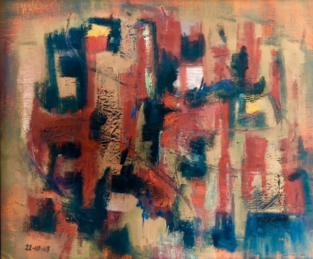 toile peinture abstrait couleurs 