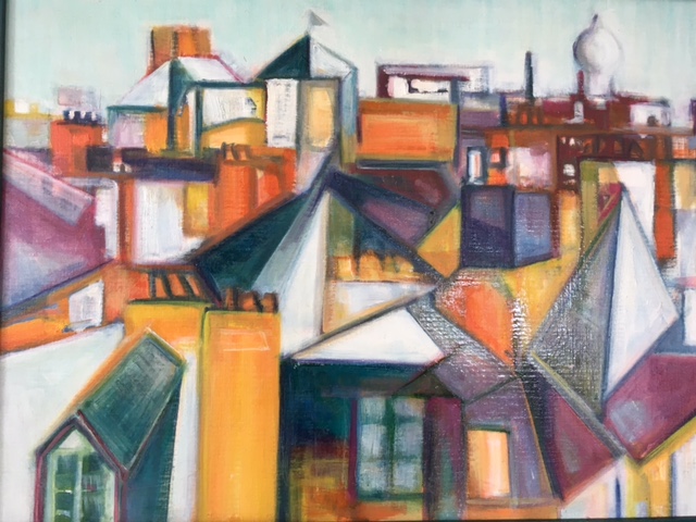 toile artiste peintre ville abstraite figurative