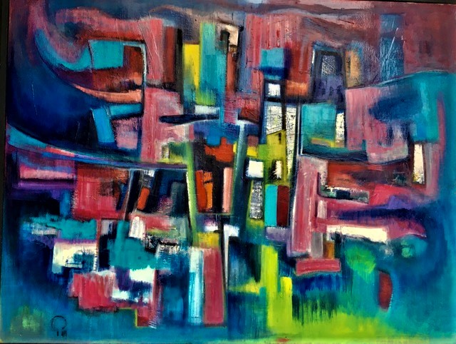 toile artiste peintre couleurs abstrait