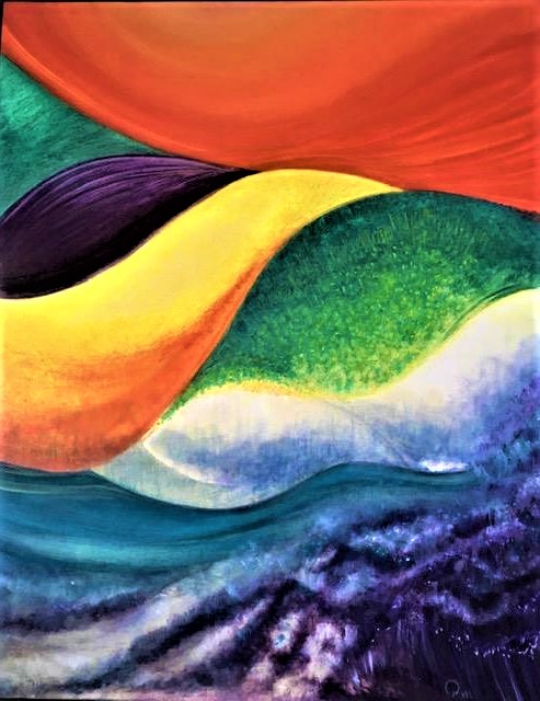 toiles artiste peintre abstrait couleurs