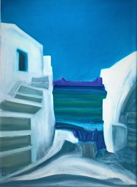 Toile artiste décoration cyclades voyage